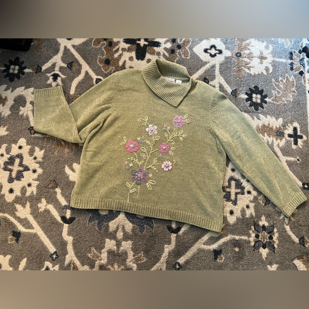 Alfred Dunner Women's Green Jumper/Sweater